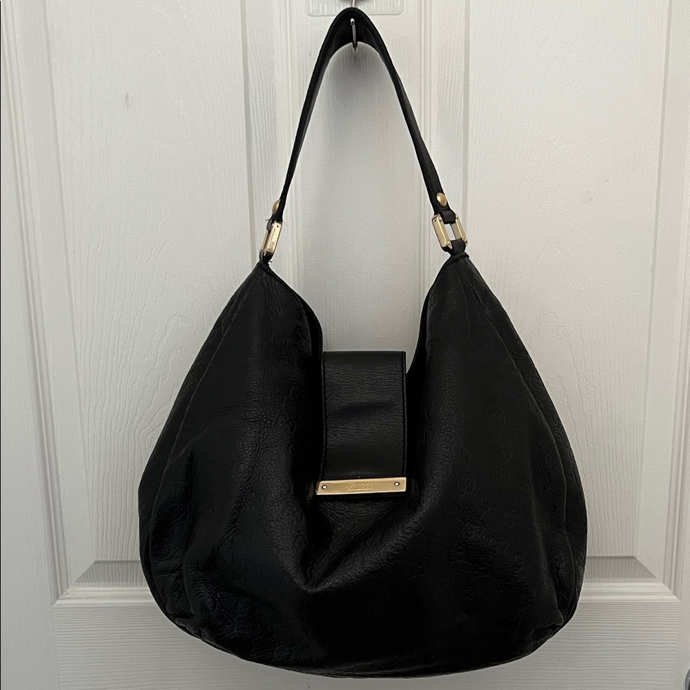 💎AUTHENTIC GUCCI GUCCISSIMA LARGE BLACK LEATHER BAG WITH GOLD HARDWARE💎 - Picture 4 of 14